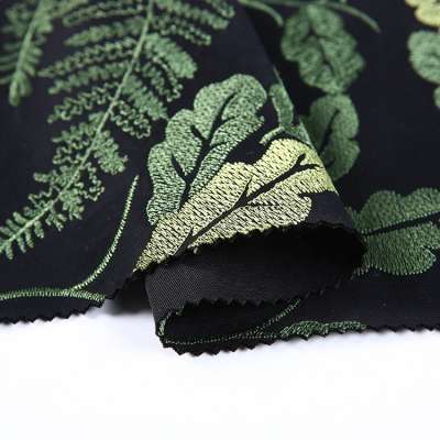 New products custom fancy dress bonded mesh velvet fabric with embroidery